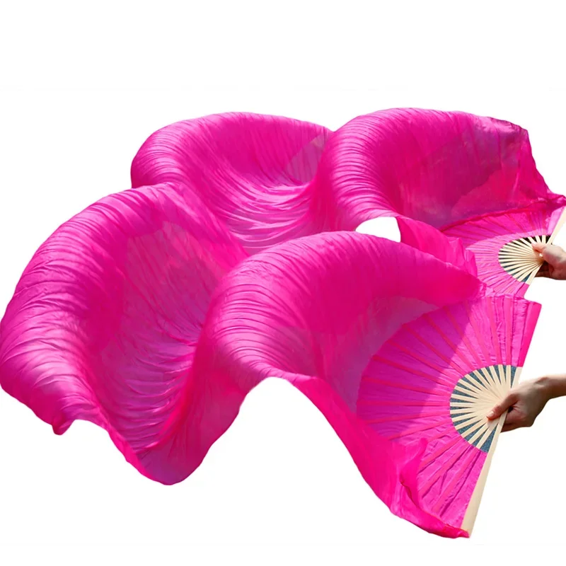 

Belly Dance Fans Natural Silk Dancing Silk Fan white Newest Handmade Bamboo Ribs Dance Props Silk