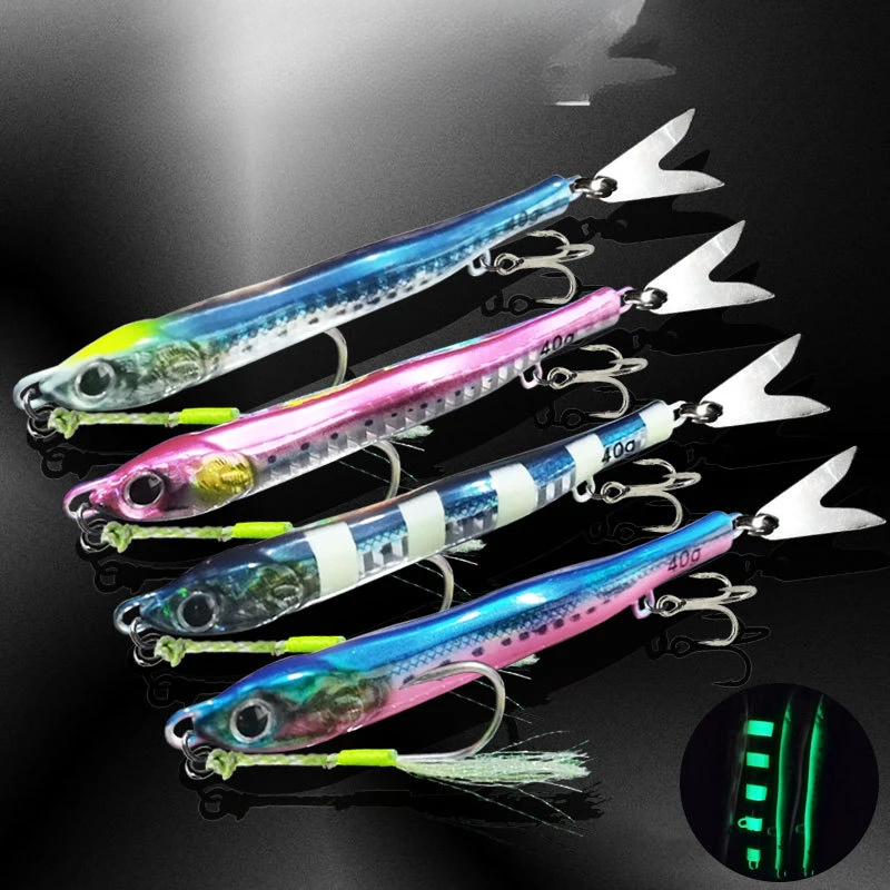 

1PCS 3D Printed Fast SinkingMetal Jia Lure S-shaped lead fish 40g 60g 80g Saltwate Shore Casting Fishing Lure Vertical Metal Jig