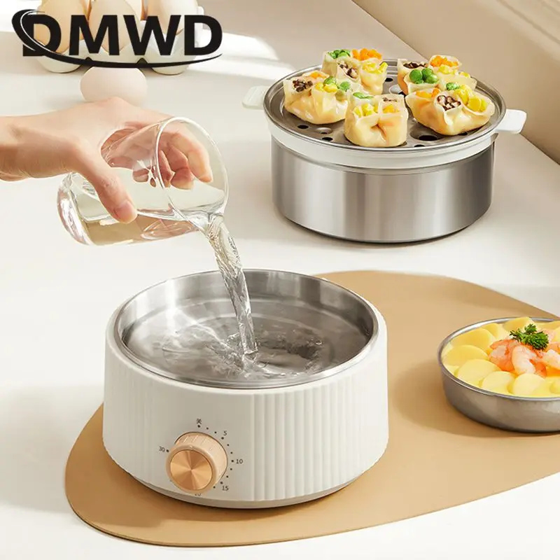 Dmwd 2 Layer Multifunctionele Eierkoker Ei Vla Stoomboot 304 Roestvrijstalen Omeletten Machine Voedsel Heater Crêpe Maker 220V
