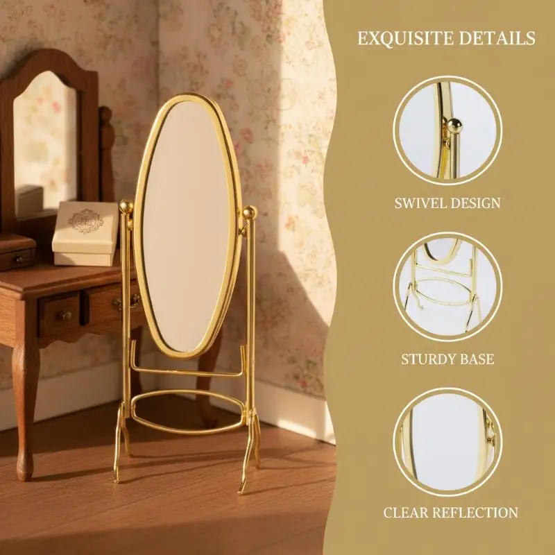 

Зеркало для кукольного домика 1/12, имитация, вертикальное, модель, миниатюрная мебель, украшение, аксессуары для кукольного домика