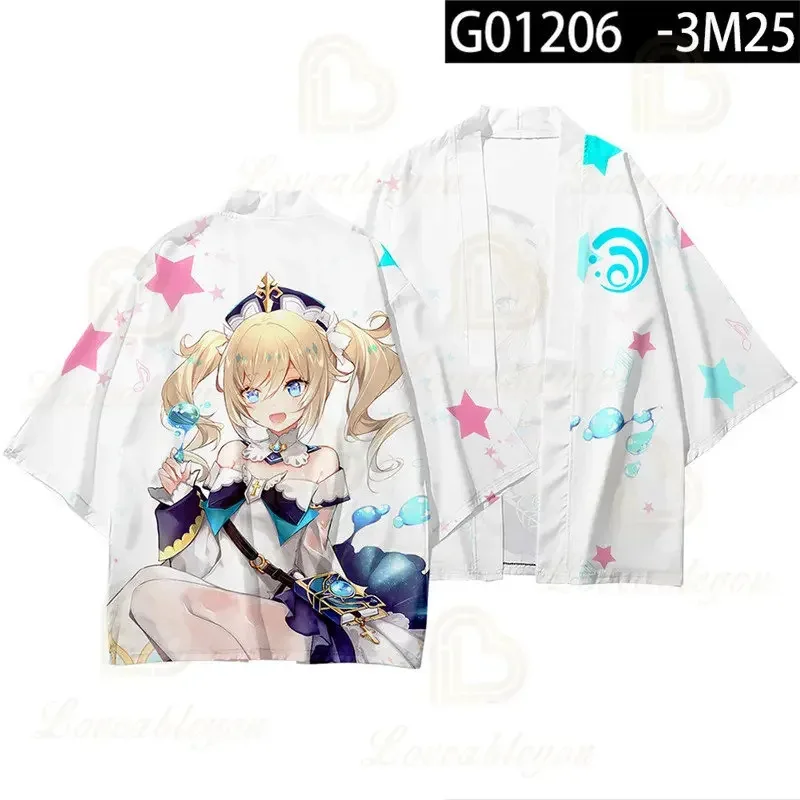 2025 11 Genshin Impact Zhongli Keqing Klee ثلاثية الأبعاد الطباعة الرقمية كيمونو عباءة منامة سترة للكبار الأطفال ملابس الصيف