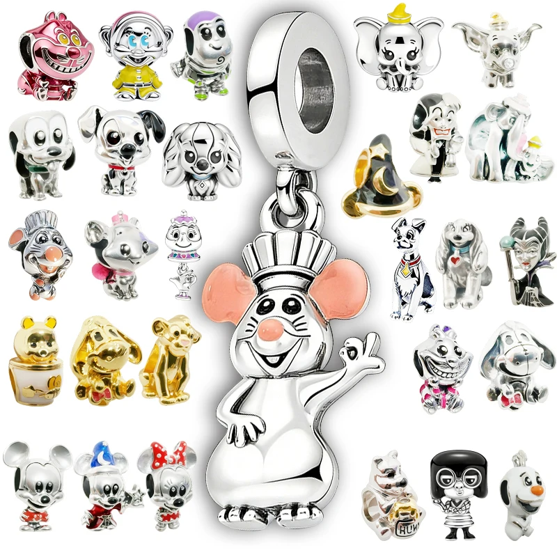 Original Charm Beads,Disney Dumbo&Mom Charm&Magic Hat&Villains Cruella De Vil Charm Beads,Fit Pendant Bracelet Women Jewelry Gif