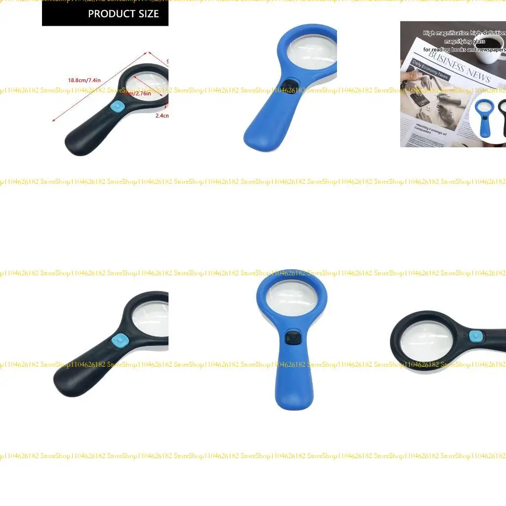 

Q2Q4 Practical LED Glass 10x Zoom Stable ABS Material for Book Enthusiasts
