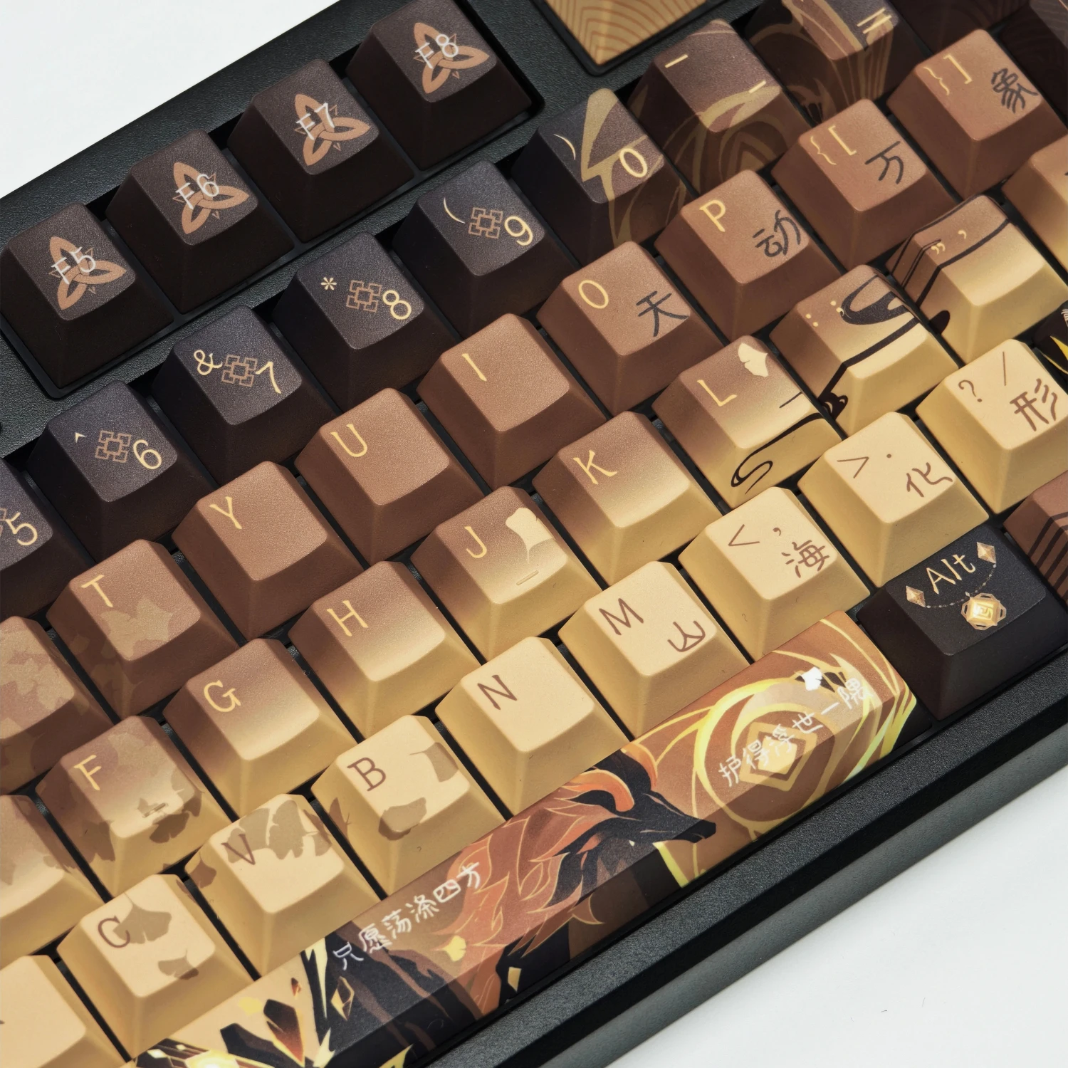 

Колпачки для клавиш MAIMOOO Genshin Impact Zhongli, PBT, профиль Cherry, с боковой гравировкой, полупрозрачные, для механической клавиатуры, аниме, игры