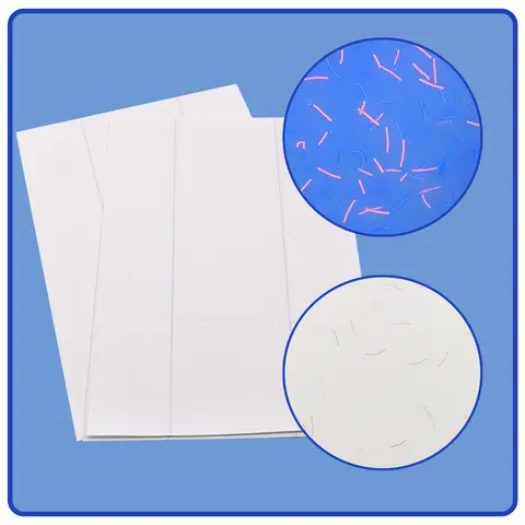 75% Cotton 25% Linen 90GSM Security Paper Blue Red Invisible Fibers Anti-counterfeiting Double Thread for Certificate Ticket