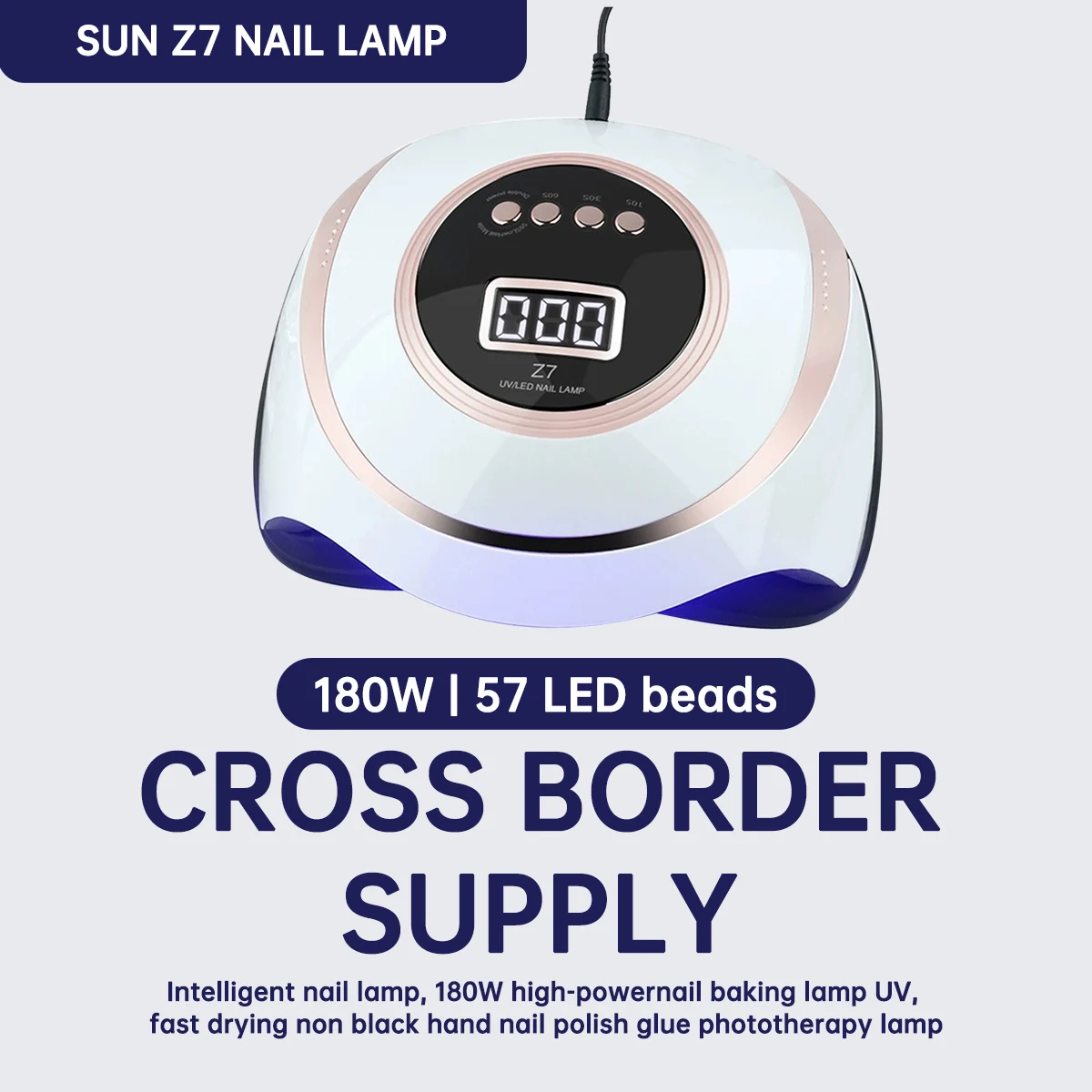 

New smart nail light 180W high power nail baking light UV quick drying no black hand nail oil glue light therapy light