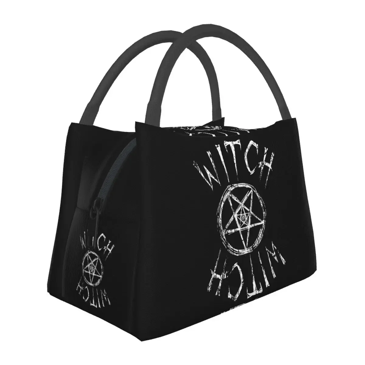 

Distressed Witch In White Lunch Bags Insulated Bento Box Portable Lunch Tote Picnic Bags Cooler Thermal Bag for Woman Girl Work