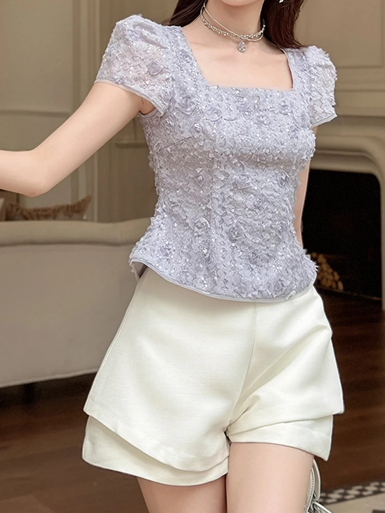 Pantalones cortos informales elegantes para Mujer, pantalones cortos formales de doble capa para playa, ropa de vacaciones de calle alta para Mujer