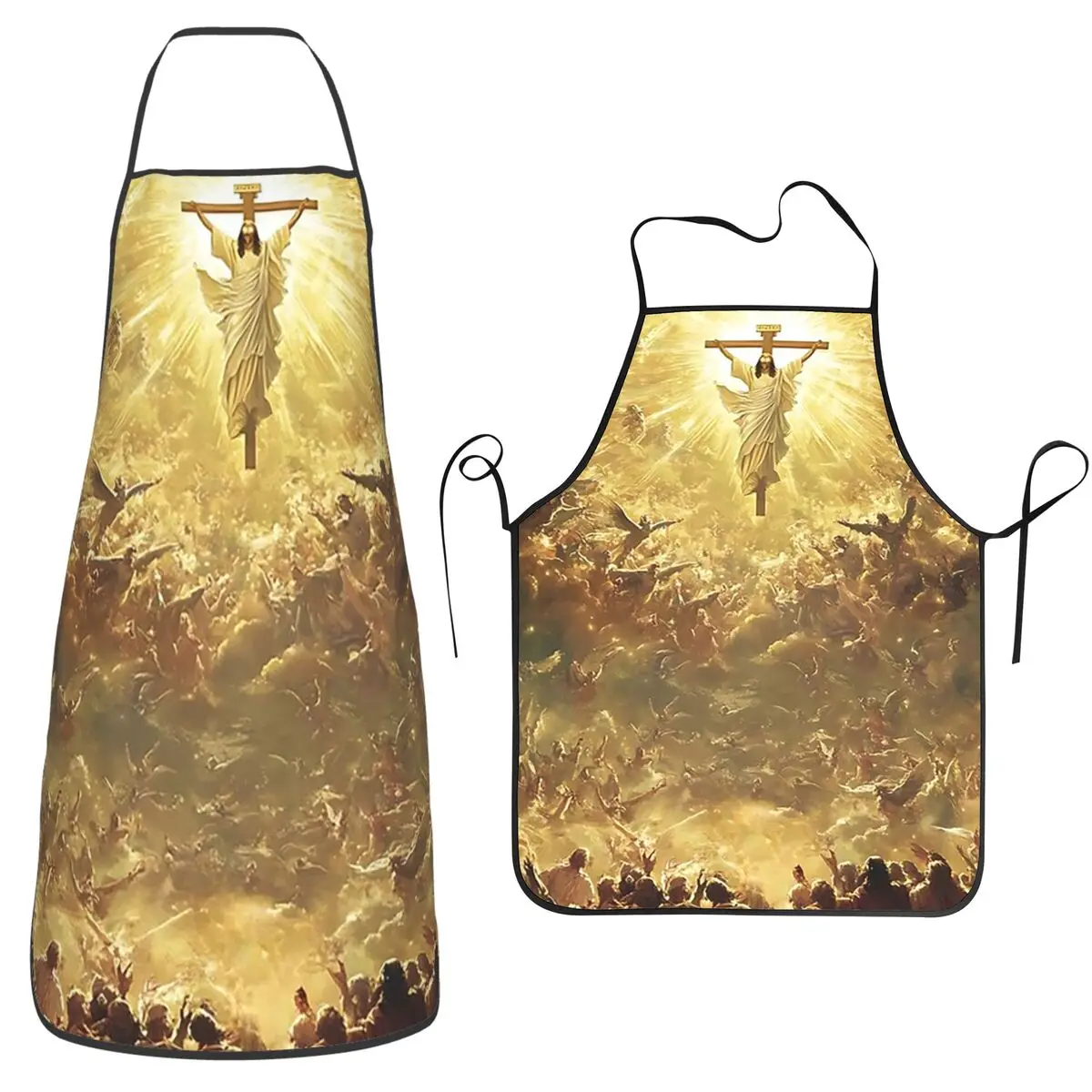 Angel Jesus Christ In Heaven Christian Art Jesus Ascension Aprons Chef Baking Tablier Bib Kitchen Cleaning Pinafore for Unisex