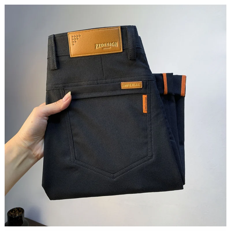 

Deep blue small straight leg casual pants for men, autumn 2025 new trend versatile and simple business commuting trousers