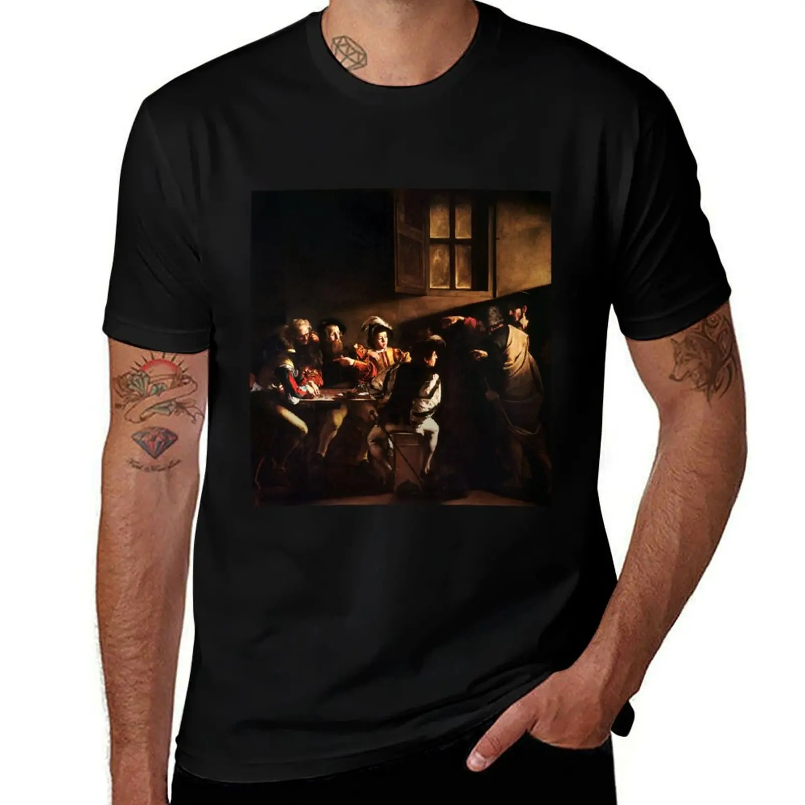 High Resolution Caravaggio The Calling Of Saint Matthew 1600 T-Shirt Halloween Theme T-Shirt