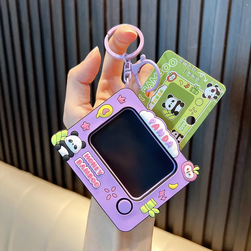 Creative Graffiti Board Keychain Cute Animal Reusable Clearing DIY Painting Keyring Student Bag Pendant Kids Decompression Toy
