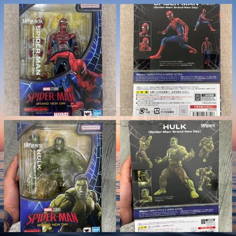 Spot Bandai Aegis Flying Guard Spider-Man Hulk Suit Spider-Man New Day 8 Hands Two Head Parts Fully Articulated Figure Toys