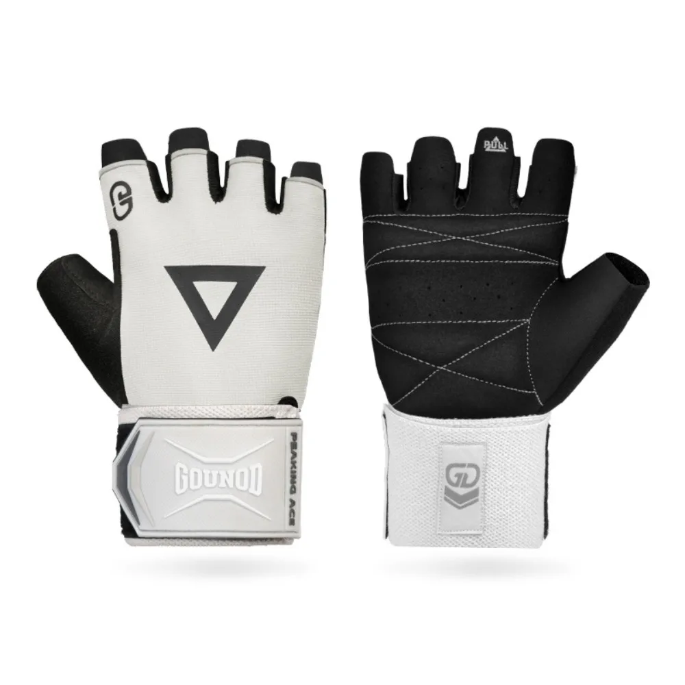 

1 Pair Breathable Cycling Gloves Anti-Slip Shockproof Fitness Gloves with Wrist Band Sweat-wicking Half Finger Gloves