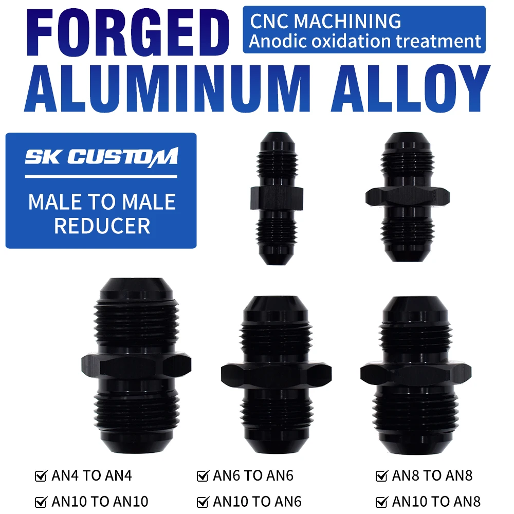 AN4 AN6 AN8 AN10 Aluminum Alloy Hose End Fitting Universal Oil Fuel Pipe Connector Car Engine Modification Oil Cooler Adapter