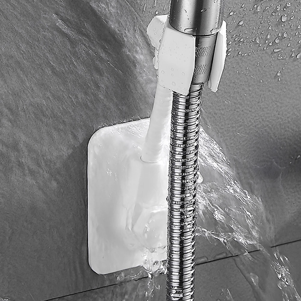 

2 Shower Head Holder Punch Free Mount White Bracket Waterproof Rotatable Tube Kids Bathrooms Hotels Home Accessories