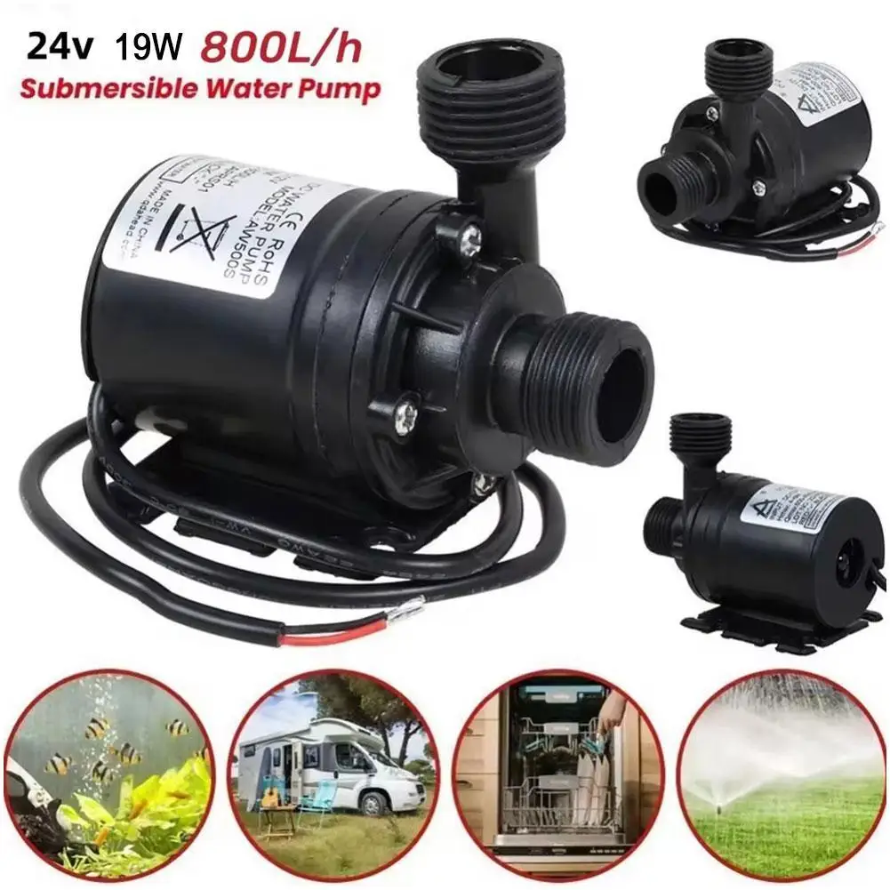 

Brushless Motor Water Pump, Fish Tank Low Noise Pump 12V DC 5M Submersible Hot Water Circulation Pump Solar Brushless Motor