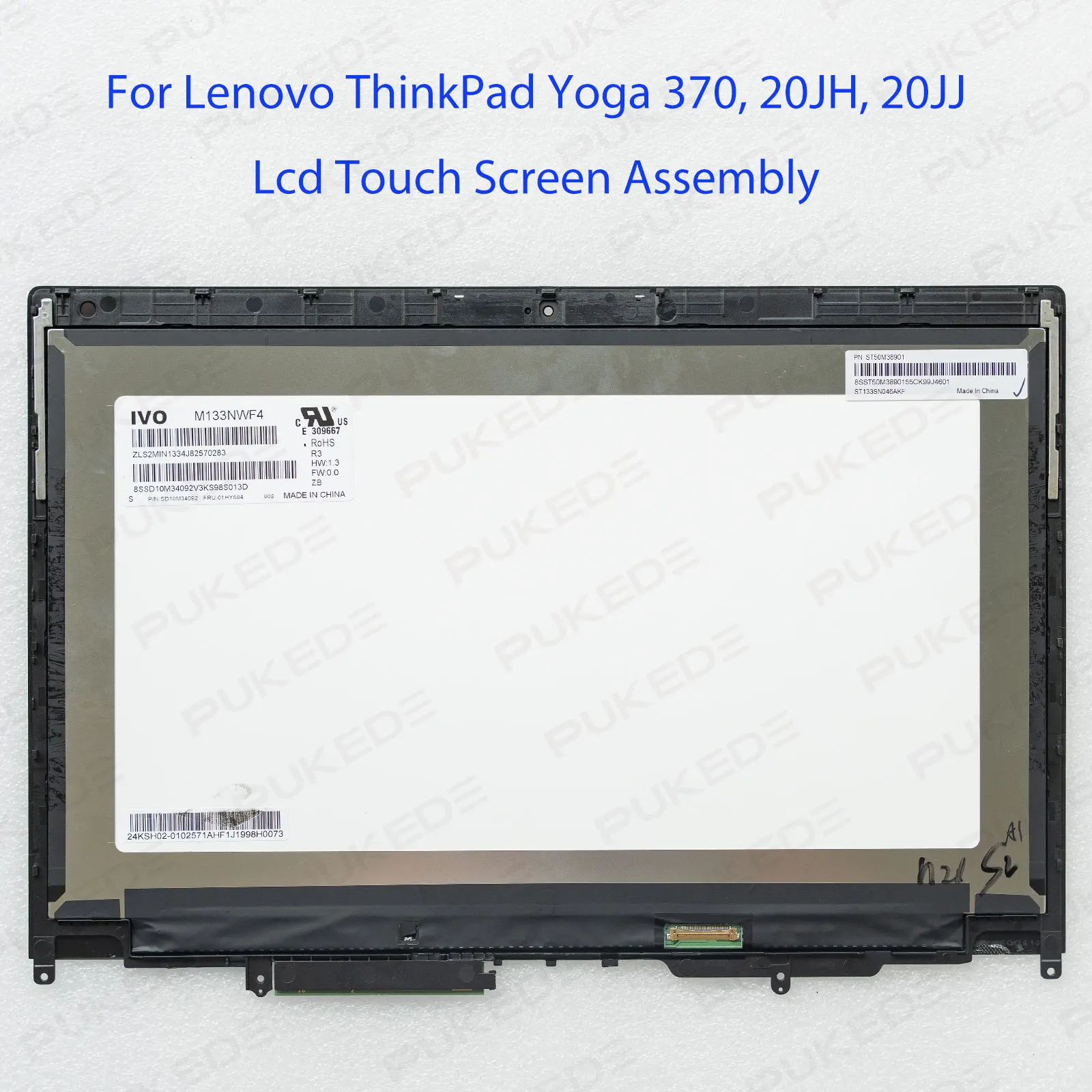 For Lenovo ThinkPad Yoga 370 20JH 20JJ 13.3'' Lcd Display Touch Screen Digitizer Assembly With Frame