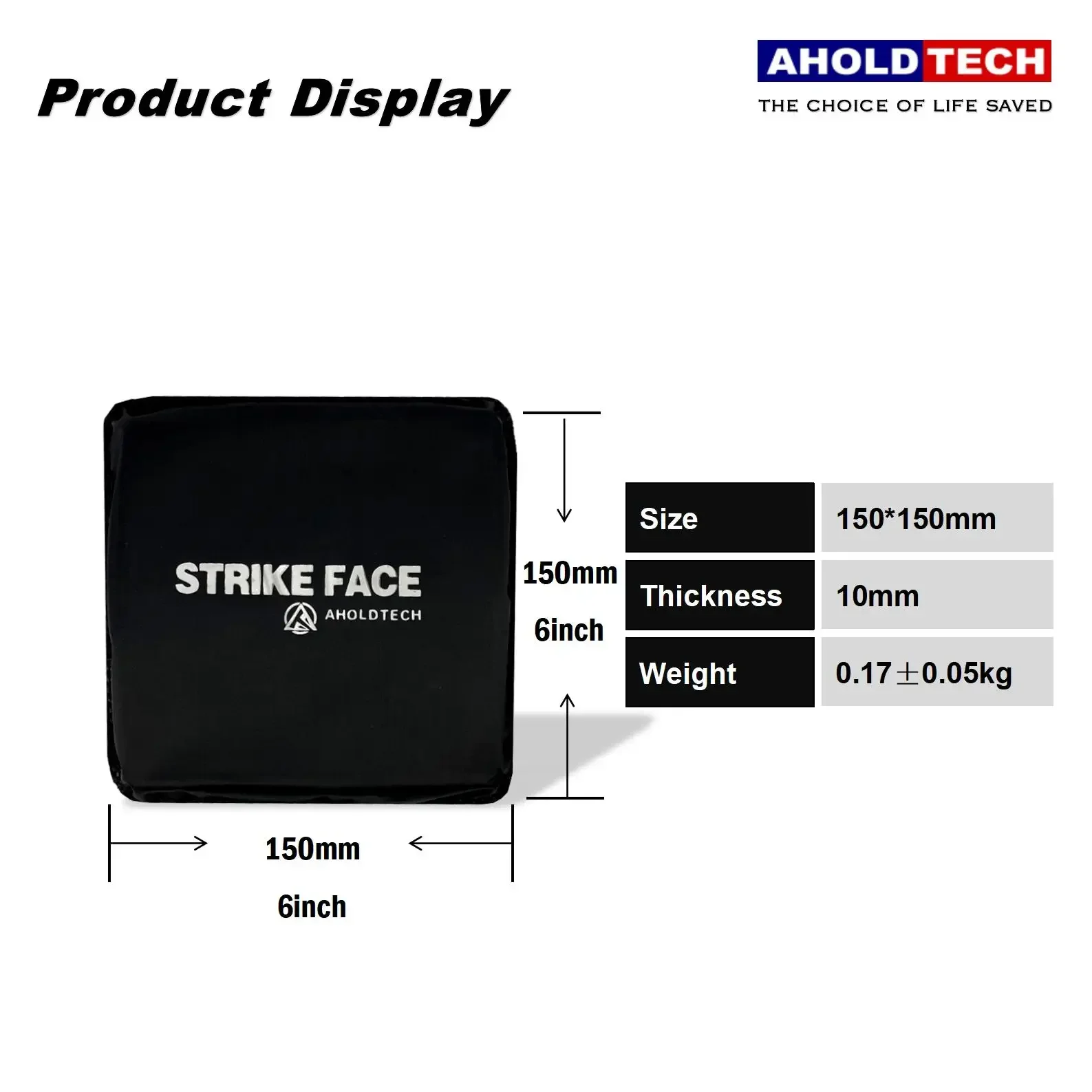 Aholdtech PS01-ST02 NIJ IIIA 3A Soft Armor Panel Ballistic Vest Bulletproof Board Side Waist Plate 6*6