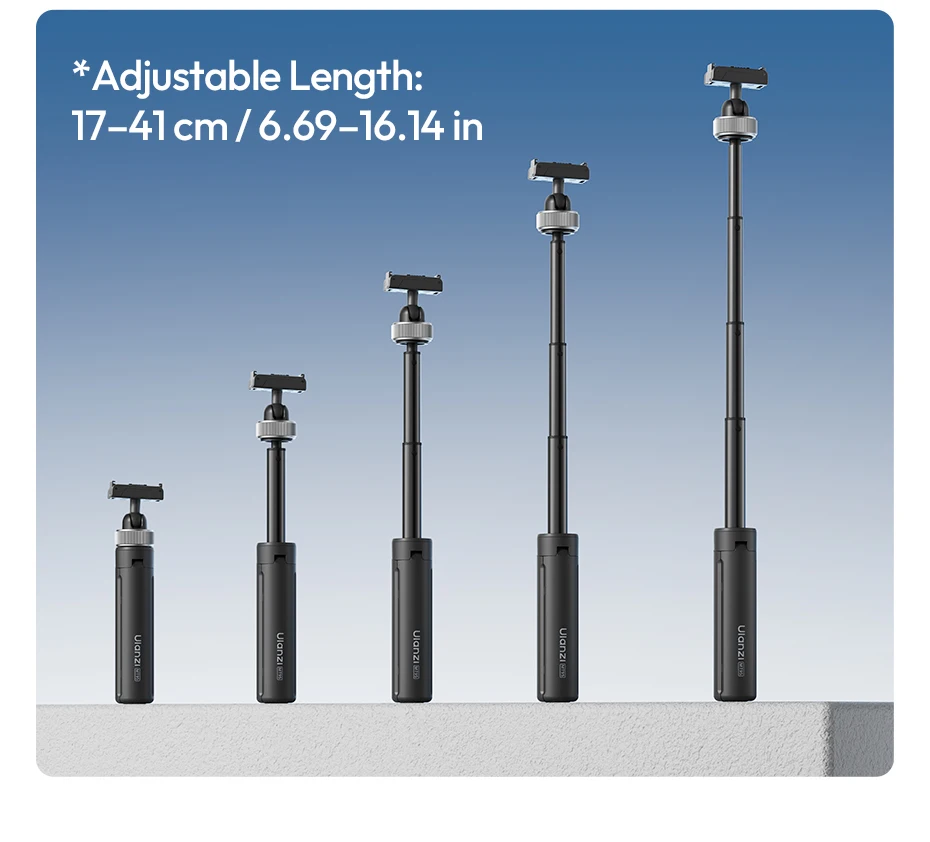 Ulanzi MT95 Portable Mini Tripod Selfie Stick for DJI Osmo Action 6/Nano 5/4/3 for Insta360 X5/X6 for Gopro Tripod for Vlog