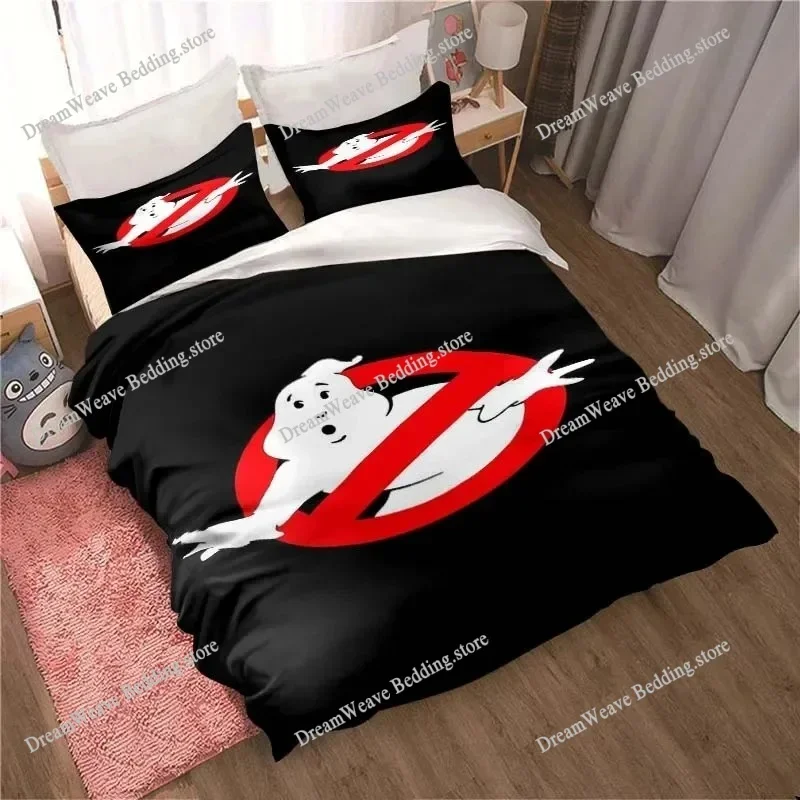 Cartoon Ghostbusters Duvet Cover Pillowcase Bedding Set Adult Boys Girls Bedroom Decoration Children Gift Single Double Size