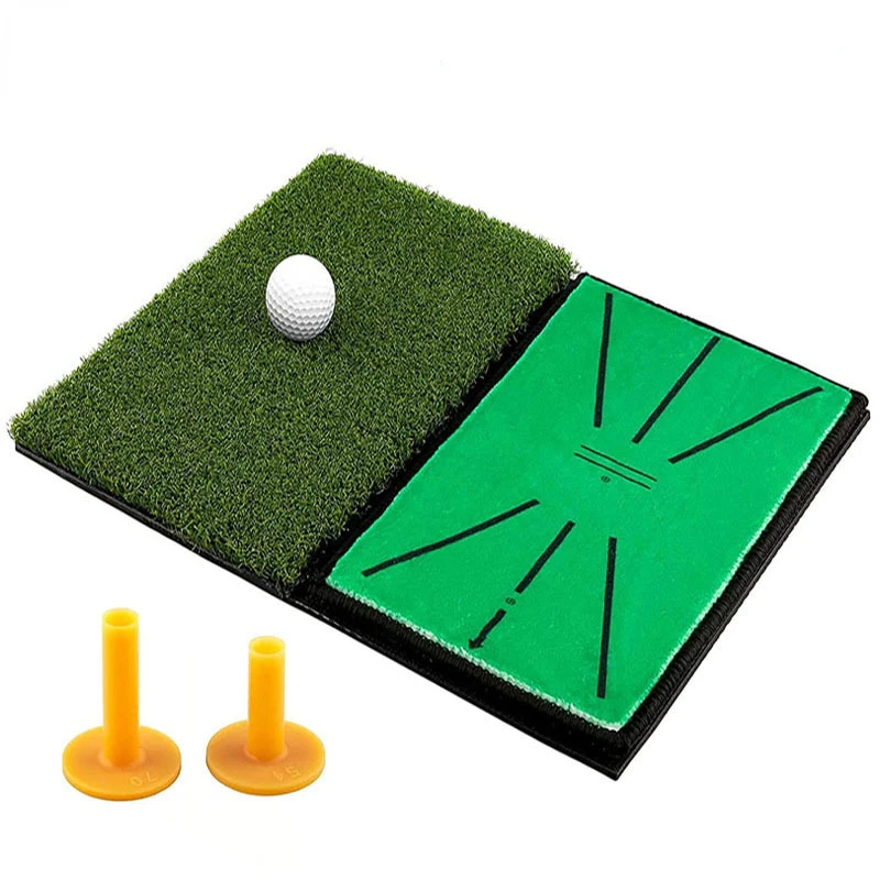 

Golf Exercise Mat 2 In 1 Training Hitting Grass Pad with Ball Backyard Indoor Practice Aids Fitness Sports Supplies