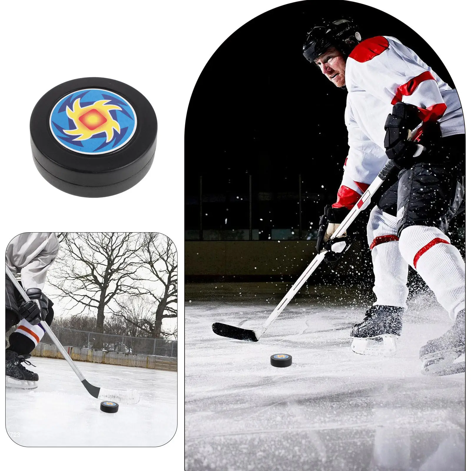 6Pcs Children Roller Hockey Pucks 2.7 Inch Bright Color Lightweight PP Practice Pucks for Roller Hockey Outdoor