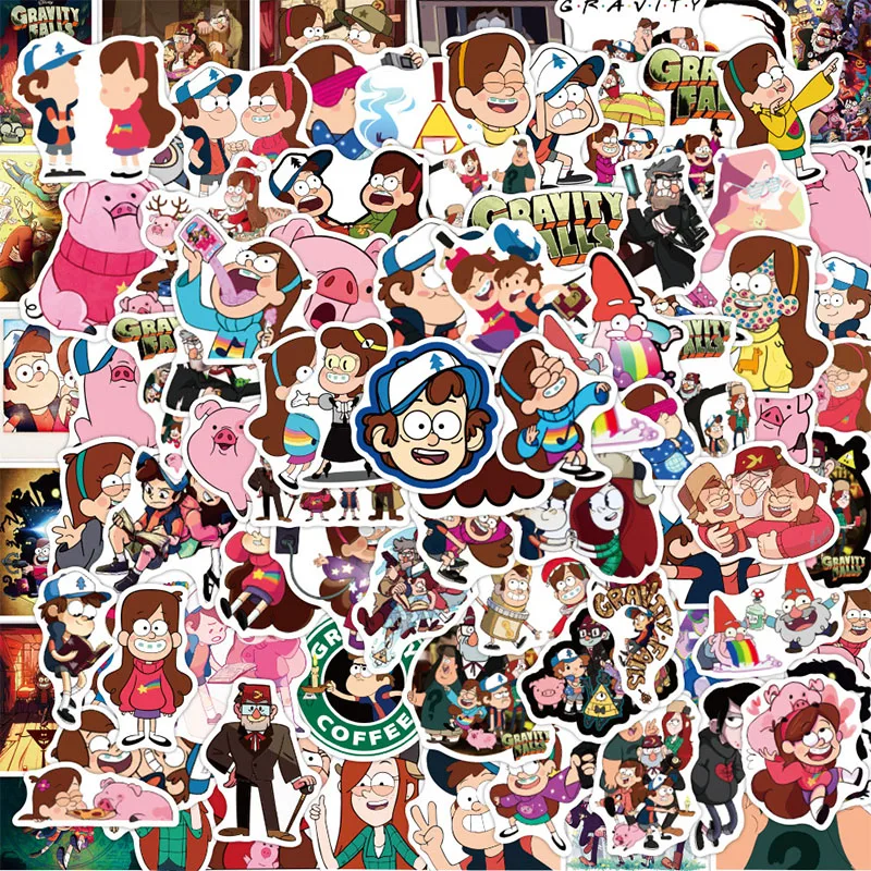 

50PCS Gravity Falls DIY Cartoon Stickers Phone Trunk Refrigerator Waterproof Anime Stickers Anime Figure Image Toys Sticker Gift