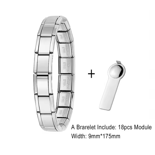 For Women Men Italian Charm Link 9mm Width Silver Gold Color Stainless Steel Bracelets on Hand DIY Making Jewelry Wholesale - Image 11