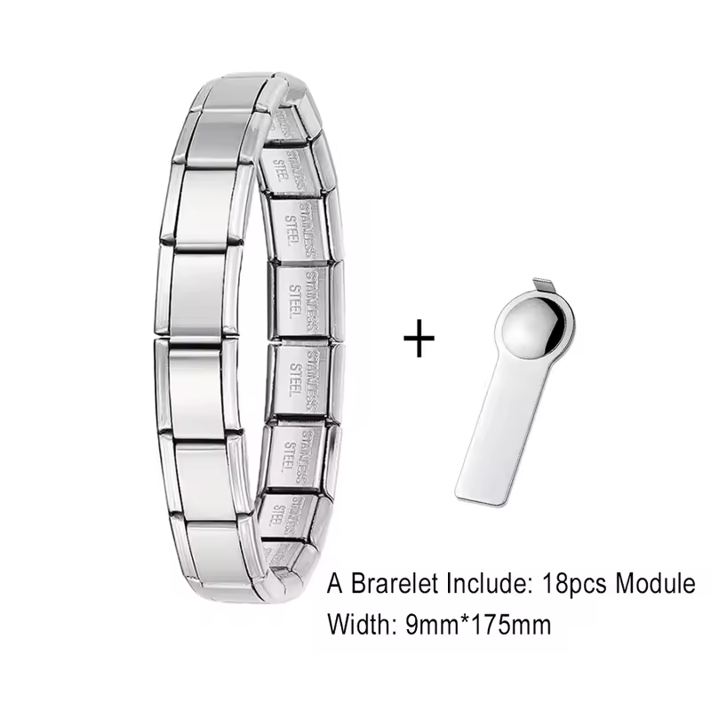 For Women Men Italian Charm Link 9mm Width Silver Gold Color Stainless Steel Bracelets on Hand DIY Making Jewelry Wholesale - Image 11