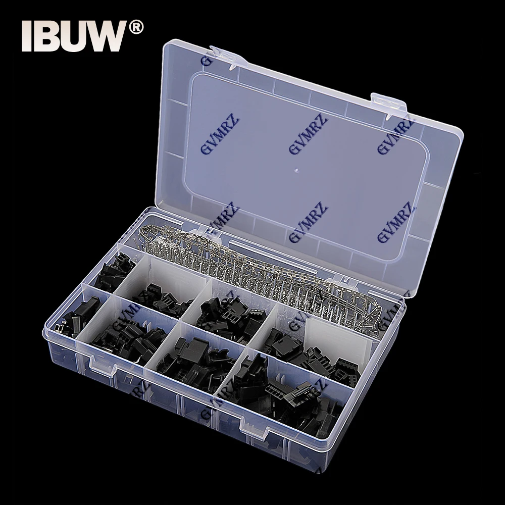 560PCS SM2.54 Kits 2.54mm Pitch JST SM Connector 2P 3P 4P 5P Pin Male Female Housing Plug Connector Assortment Kit with box