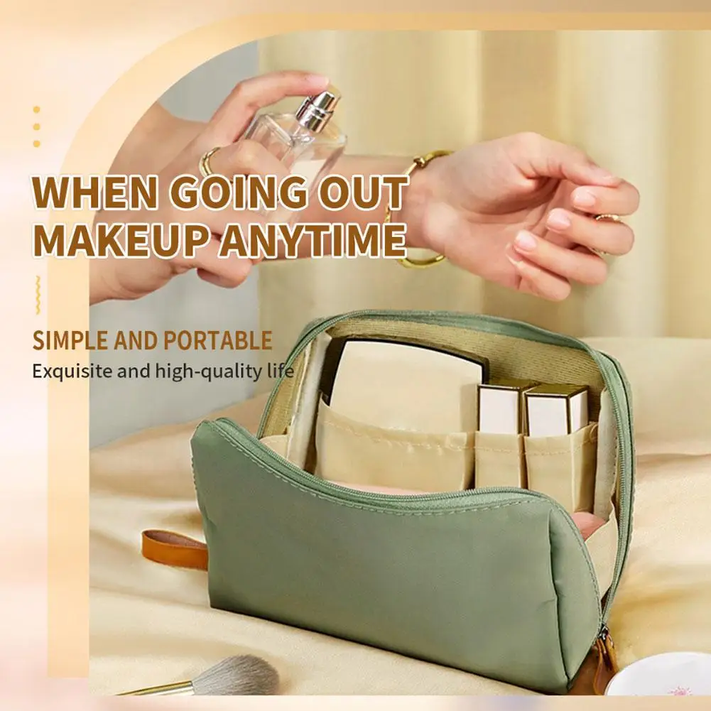 2023 New Makeup Bag Simple Solid Color Cosmetic Bag For Women Pouch Toiletry Bag Waterproof Make Up Purses Case Dropshippin A6D6