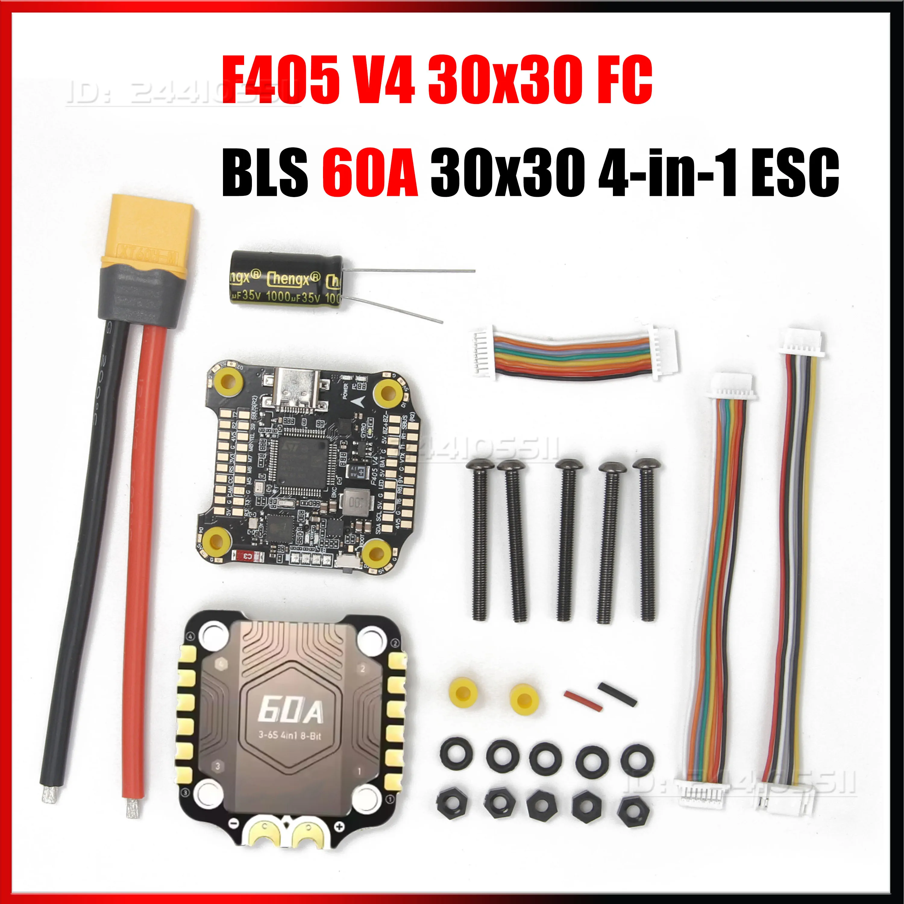 Controlador de vuelo F405 V4 FC con pila ESC BLS 4 en 1 60A para Dron de carreras con visión en primera persona, accesorios multicópteros pequeños de ala fija