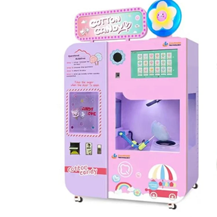 New Commercial Custom Cotton Candy Machine With Sugar Coin Operated Vending Cotton Candy Machine