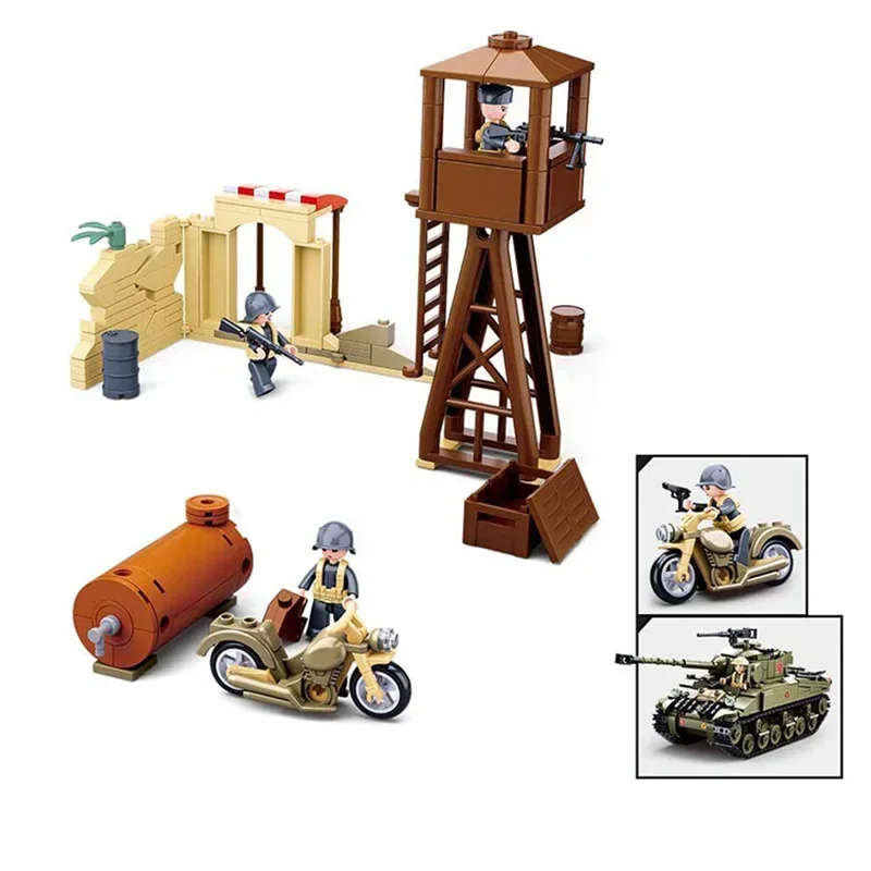 790 pçs segunda guerra mundial áfrica do norte militar pazer tanque modelo kit clássico moc blocos de construção ww2 figuras do exército tijolos brinquedos para meninos