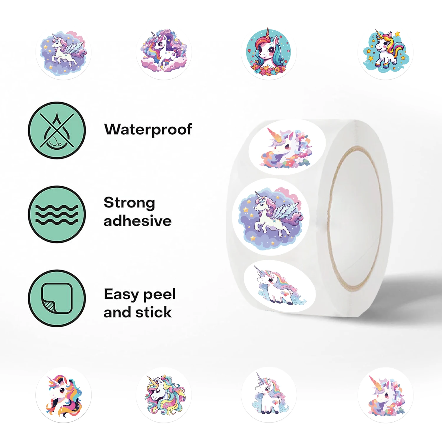 500 STKS Beloning Sticker Eenhoorn Dier Leuk Patroon Dieren Cartoon Stickers School Leraar Levert Leuke WaterproofSticker