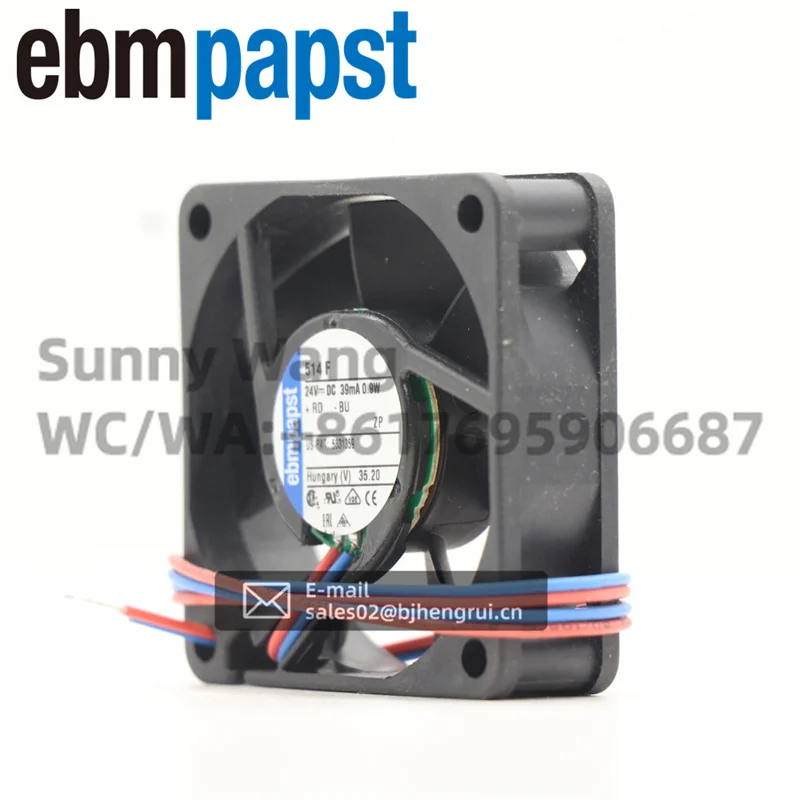 ebmpapst 514F(101403963) 50x50x15mm 24V DC 1W 5000RPM Ball Bearing Inverter Cabinet Industrial Computer Axial Cooling Fan