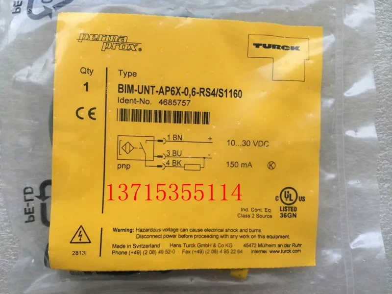 مستشعر TURCK الأصلي BIM-UNT-AP6X-0,6-RS4/S1160 4685757 #2