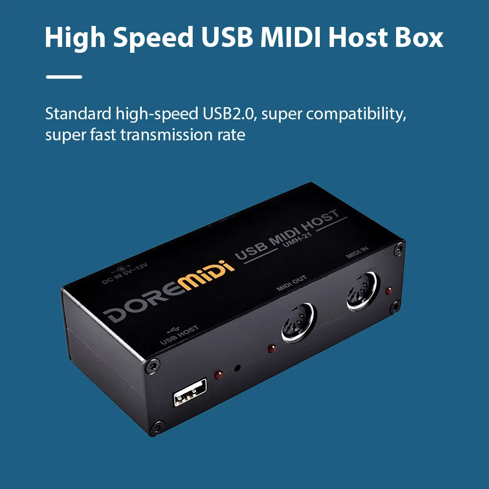 UMH-21 DOREMiDi High Speed USB MIDI Host Box 1-in 1-out 16 Channel MIDI Box Applicable to MIDI Keyboard MIDI Host Box