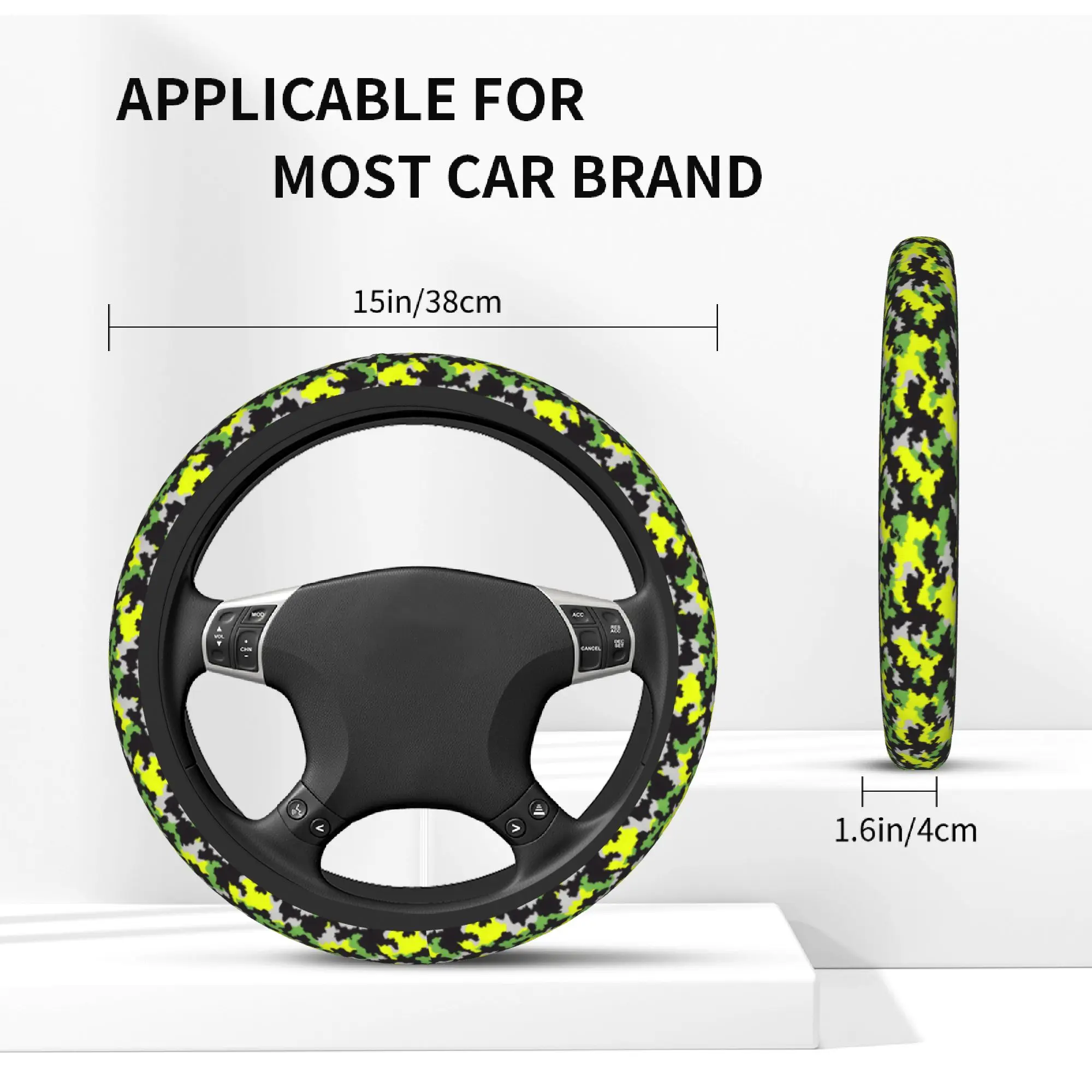 Camo Camouflage Car Steering Wheel Cover 37-38 Elastic  Steering Wheel Protective Cover Colorful Car Accessories - view 5