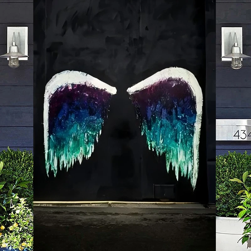 

Фон для фотосъемки: граффити, крылья на стене, постер, дудл, гротескный рисованный изображенный настенный рисунок, баннер с изображением павшего ангела, фон для вечеринки в стиле рок-н-ролл