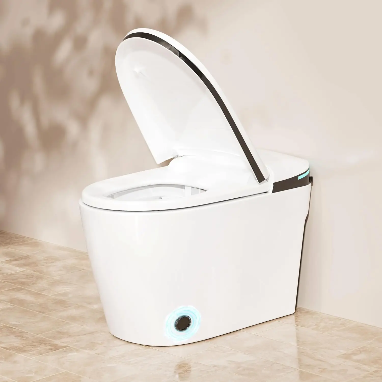 

Умный унитаз-биде моноблочного типа для ванных комнат с автоматическим открыванием и закрыванием, автоматическим смывом, датчиком движения ног, индивидуальной настройкой