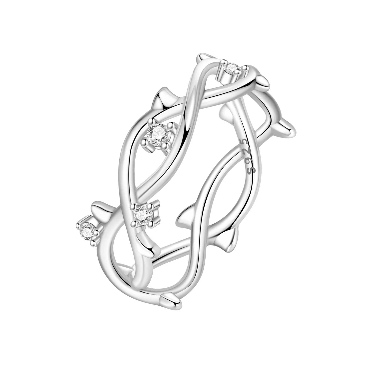 Women's S925 Sterling Silver Multi Ring Woven Closed Ring