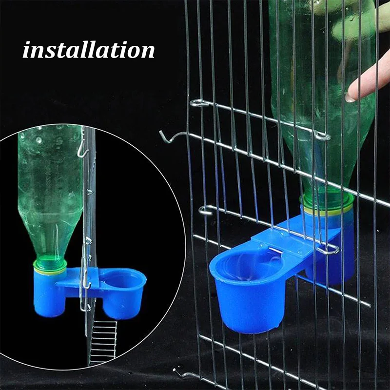 10/20Pcs Bird Quail Drinker Cups Water Feeding Bottle Cup Chicken Pigeon Parrot Hamster Double Nozzle Water Guide For Family