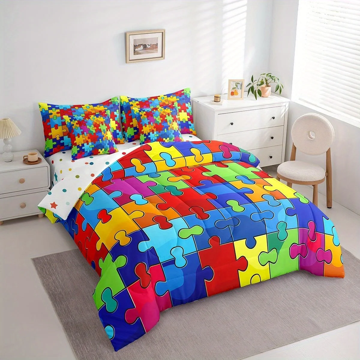 Puzzle Bedding Set 3D Printing Sea 2-3 Piece Set (No Core) Suitable for Bedroom Duvet Cover Set Gift Home Decor Fashion Textile