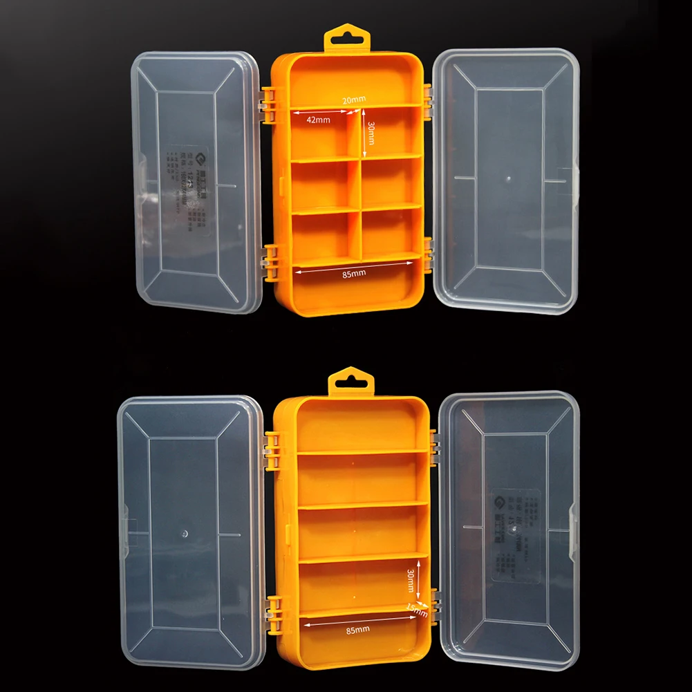 Double-Side Hardware Organizer Box Transparent Plastic Tool Organizer Multifunctional for Nuts Bolts Screws Nails Small Hardware