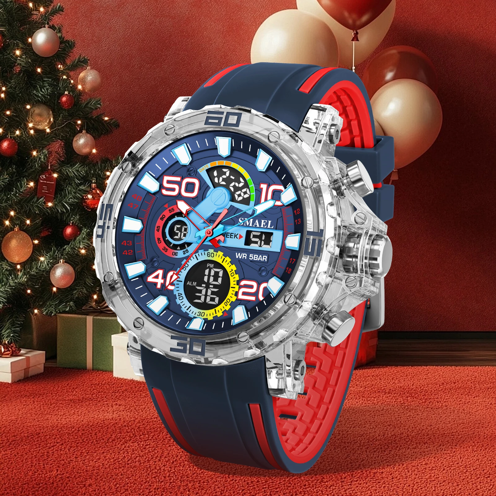 SMAEL 8136 Men's Digital Sport Watch - 50M Waterproof LED Backlight Alarm Stopwatch Chronograph Shock Resistant