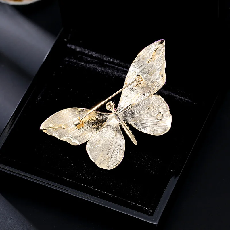 Cocoon-Breaking Butterfly Gradient Butterfly Brooch Chinese Style Enamel Glaze Delicate Elegant Cheongsam Coat Accessories Women