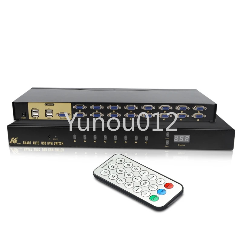 16 port Manual series USB VGA KVM switch Good quality 16 input 1 output with usb hub VGA KVM Switch