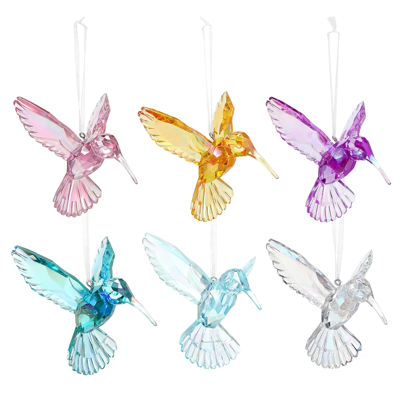 

6Pcs Flying Birds Decor Hummingbird Shape Hanging Ornaments for Home Xmas Tree Table Party Ceiling Display Craft Gifts